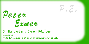 peter exner business card